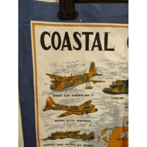 Vintage RAF Coastal Command Commemorative Cotton Tea Towel - Picture 7 of 11